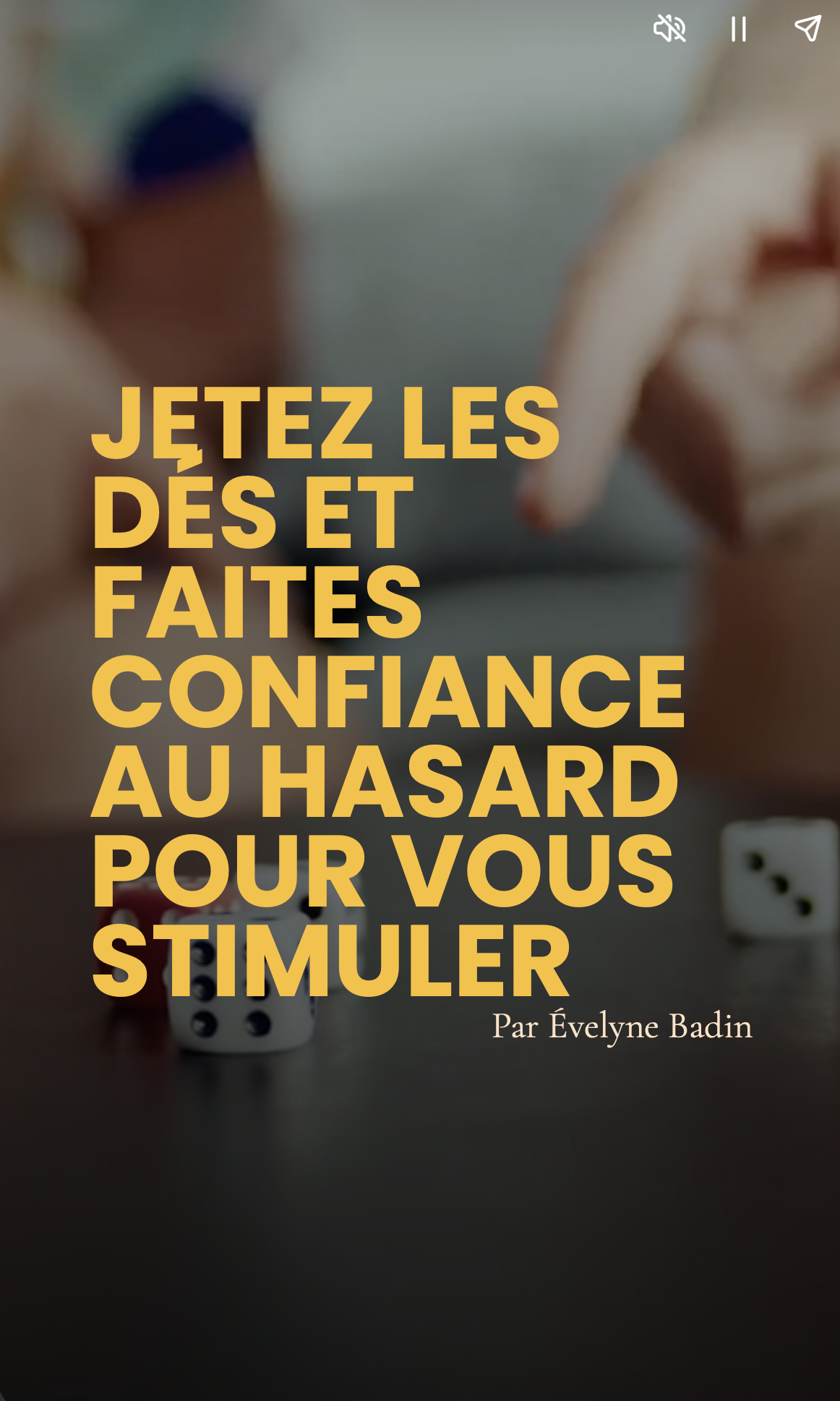 Jeter les dés et faire confiance au hasard